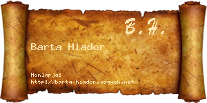 Barta Hiador névjegykártya